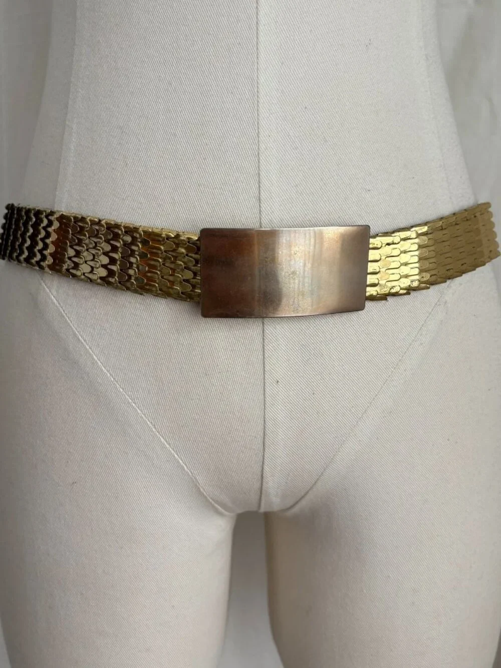 Vtg 90s Gold Shiny Metal Belt Statement Clubwear Festival Statement Boho Chic